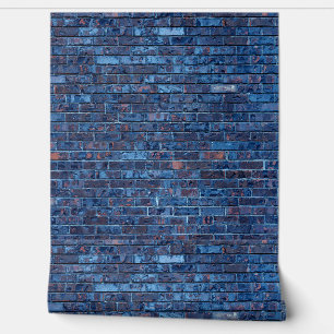 Papier Peint Impression de brique bleue grunge cool