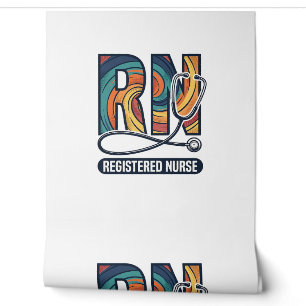 Papier Peint Infirmière diplômée IR Vintage Rainbow Vector Desi