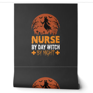 Papier Peint Infirmière Halloween de Jour Sorcière de Nuit
