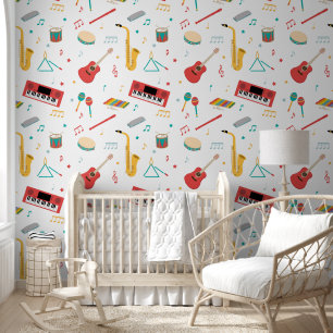 Papier Peint Instruments de musique Thème musical Pattern