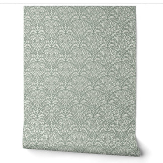 Papier Peint Intricate Floral Scallop Arts and Crafts Style