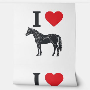 Papier Peint J'aime les chevaux vintage gravure conception de t