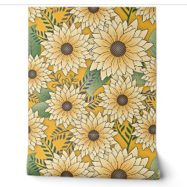 Papier Peint Jardin de tournesol jaune fleuri gras
