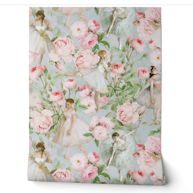 Papier Peint Jardin d'été des Roses français et danseuse de Bal (Déroulement)