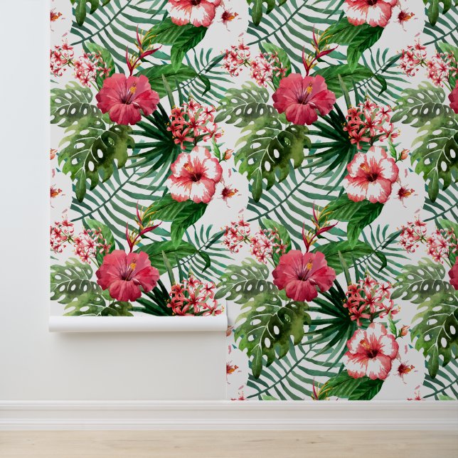 Papier Peint Jardin tropical d'Hibiscus (Application)