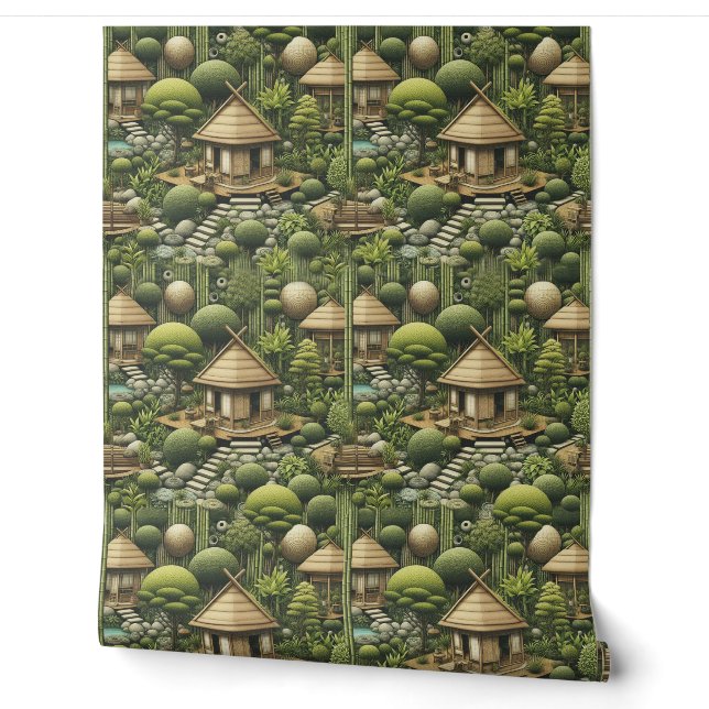 Papier Peint Jardins et bâtiments écologiques en Harmonie (Déroulement)