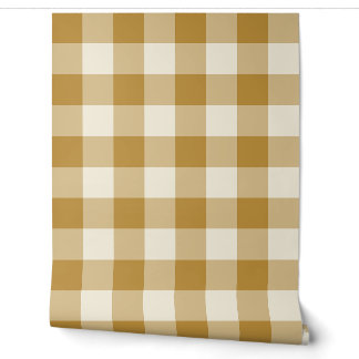 Papier Peint Jaune Moutarde Grand Carreaux Vichy Buffalo