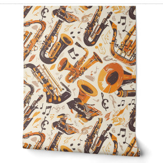 Papier Peint Jazz Melody - Saxophone Musical Motif Fond d'écran