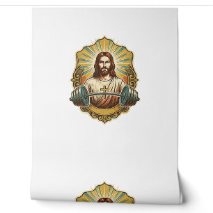 Papier Peint Jésus déterminé Haltère en fer lourd Powerlifting