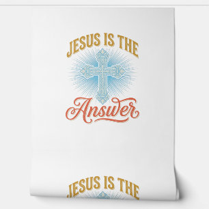 Papier Peint Jésus est la réponse Croix chrétienne Vector Desig