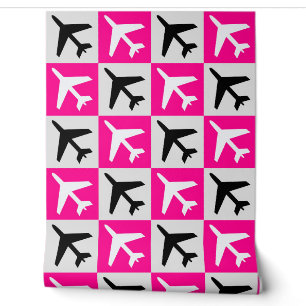 Papier Peint Jets volants de l'aviation géométrique rose