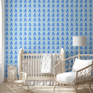 Papier Peint Joli bébé renard bleu garçon