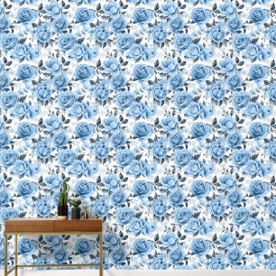 Papier Peint Joli carrelé bleu rose blanche motif