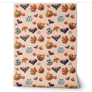 Papier Peint Joli Éffrayant Halloween thème automne Motif