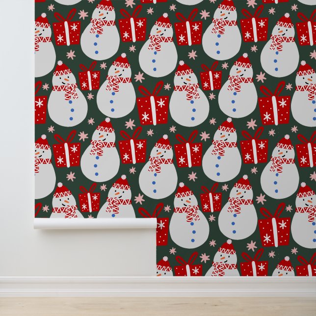 Papier Peint Joli Festif Snowman Noël Cadeaux de Noël (Application)