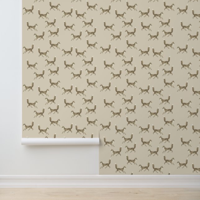 Papier Peint Joli Motif beige Fox (Application)