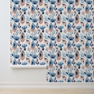 Papier Peint Joli motif de fleurs carrelées