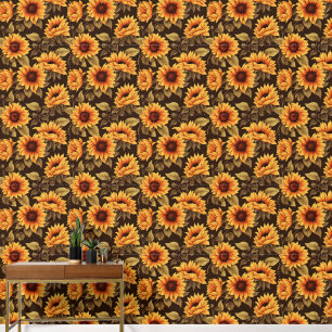 Papier Peint Joli motif de tournesol carrelé