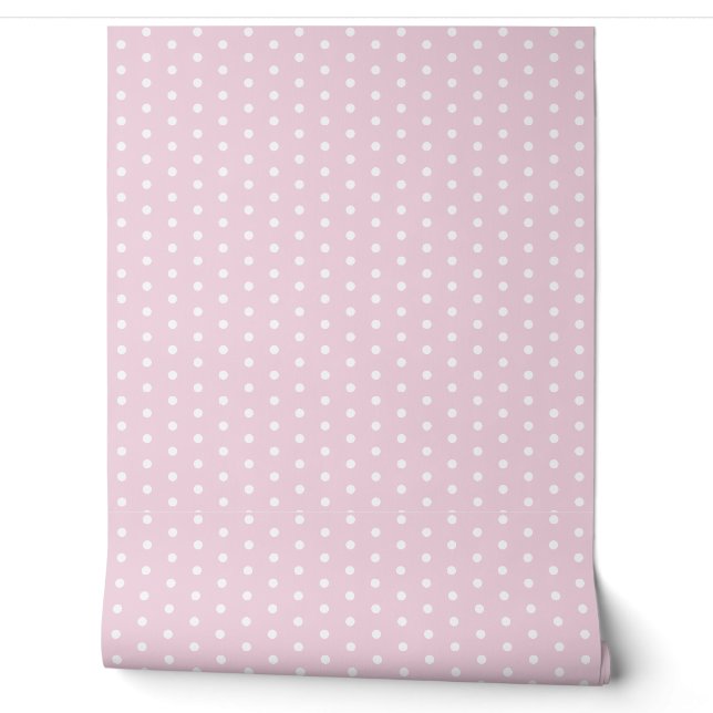 Papier Peint Joli Polka Dot Motif mignon Pastel Rose (Déroulement)