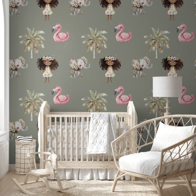 Papier Peint Jolie conte tropicale Princesse (Enfants)