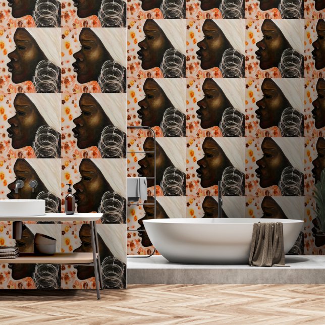 Papier Peint Jolie femme africaine (Salle de bain)