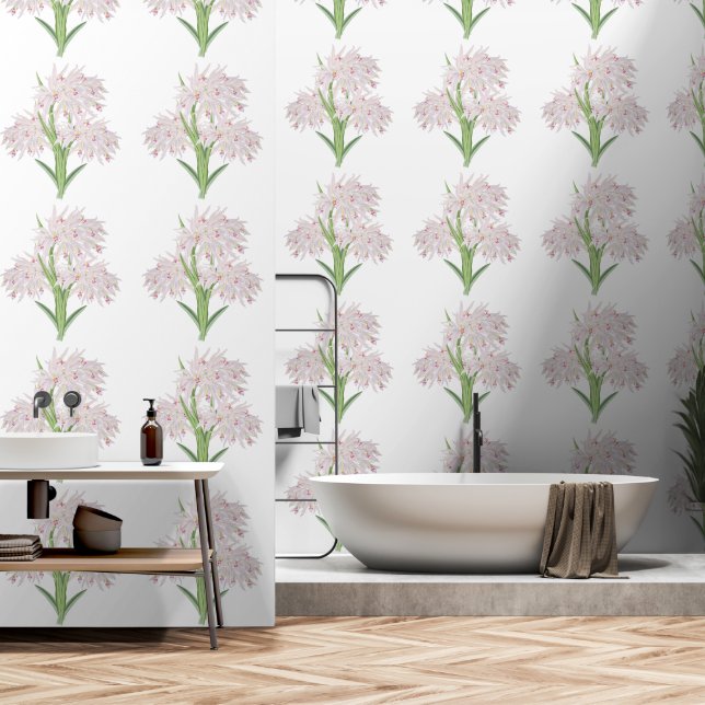 Papier Peint Jolie fleur d'orchidée rose texturée (Salle de bain)