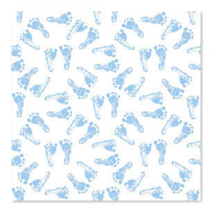 Papier Peint Jolies Empreintes de Pied Bébé Bleues