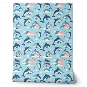 Papier Peint Jouer Motif de dauphins