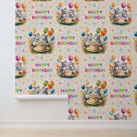 Joyeux Birthday Mouse Ballons Cream Texture