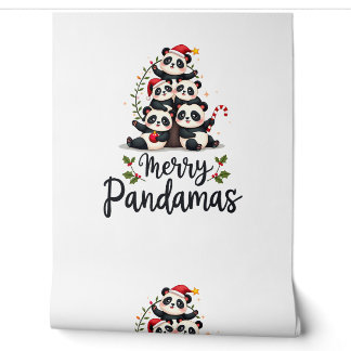 Papier Peint Joyeux Pandamas Pun Panda Noël (2)