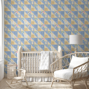 Papier Peint Jumbo Beurre floral Papillon bleu Motif jaune