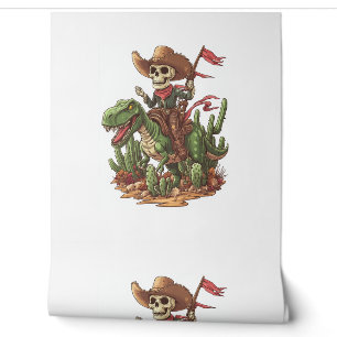 Papier Peint Jurassic Cowboy Crull - Funny Dino Rodeo
