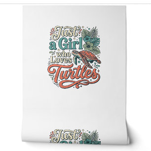 Papier Peint Juste une fille qui aime les tortues Vintage conce