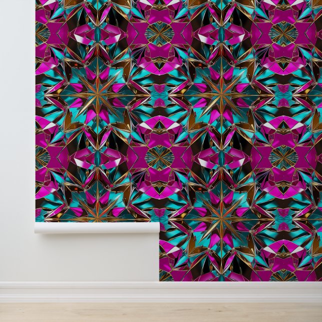 Papier Peint Kaleidoscope étincelant Disco Peel and Stick (Application)
