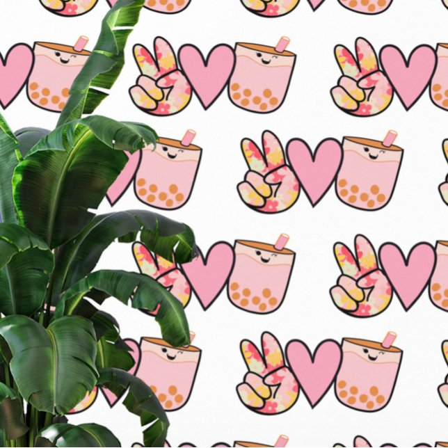 Papier Peint Kawaii Boba Bubble Tea (Créateur téléchargé)