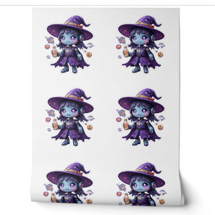 Papier Peint Kawaii Robot Witch Girl Cute Futuristic Witch Home