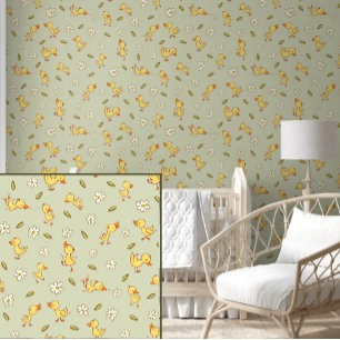 Papier Peint Kits mignons et drôles sur vert clair