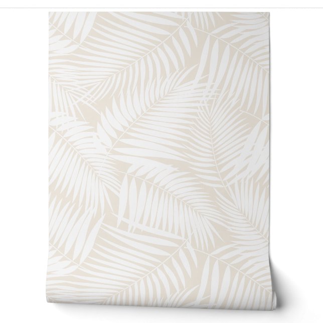 Papier Peint Kona Palms Hawaiian Tropical Leaf - Blanc (Déroulement)