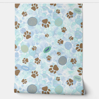 Papier Peint Laver Le Chien Dans Le Savon De Bain De Bulle Et É