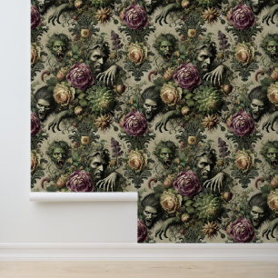 Papier Peint Le Culte Florabane - Design Floral Gothique