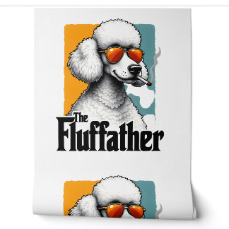 Papier Peint Le Fluffather Caniche Vintage Drôle de Chien Mafia