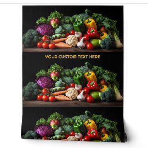 Papier Peint Légumes frais de texte personnalisé