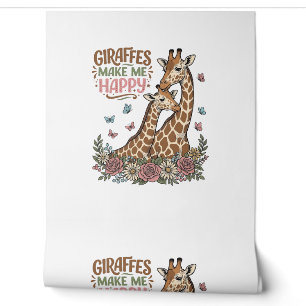 Papier Peint Les girafes me rendent heureux design de chemise f