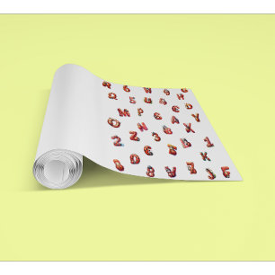 Papier Peint LETTRES MIEUX LACYBUS Numéros Aquarelle Motif
