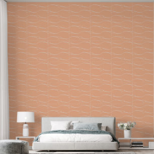 Papier Peint Liens cardiaques, gris clair sur Rose Bud Peach Or