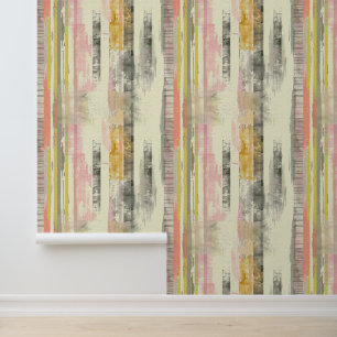 Papier Peint Lignes artistiques croisées verticales rose gris j