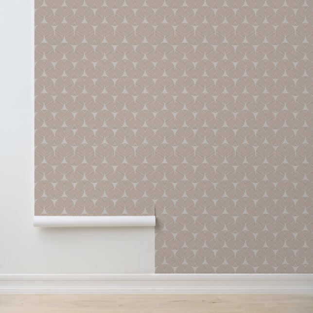Papier Peint Lignes d'arche Brown Beige Abstraites modernes (Application)
