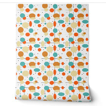 Lignes de Cercles noirs orange turquoise milieu du