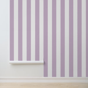 Papier Peint Lila Violet et Blanc Rayures Verticales Audacieuse