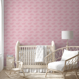 Papier Peint Linge Texté Pastel Rose & Rose Gingko Feuille